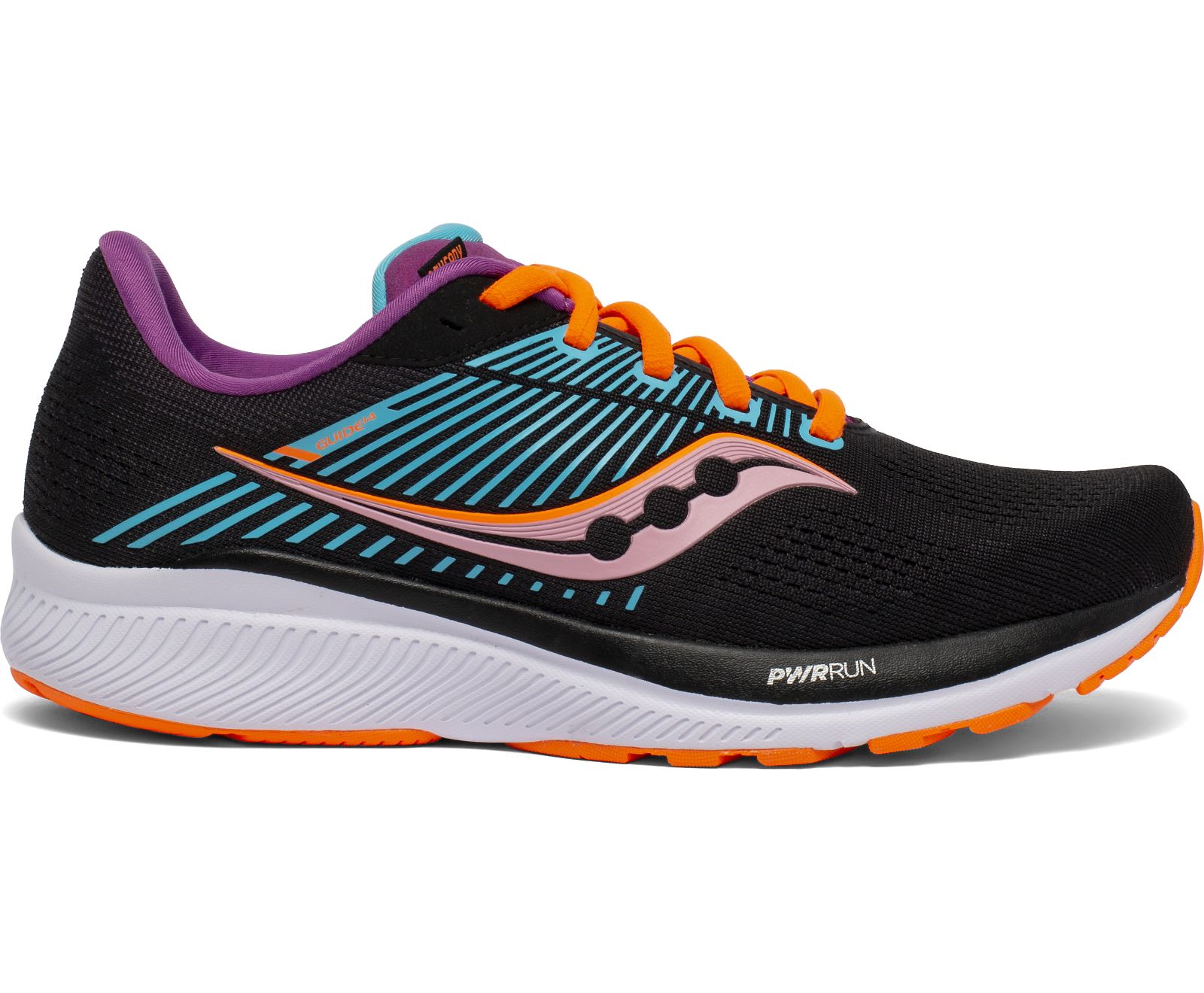 Women's Saucony Guide 14 Running Shoes Black / Orange | Singapore 144FDNM